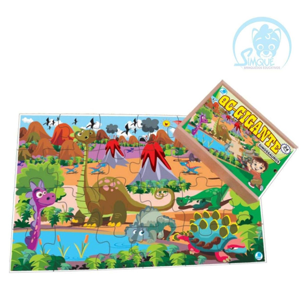 Quebra-Cabeça  GIGANTE DINOSSAUROS C/ 60 PEÇAS (SQ)